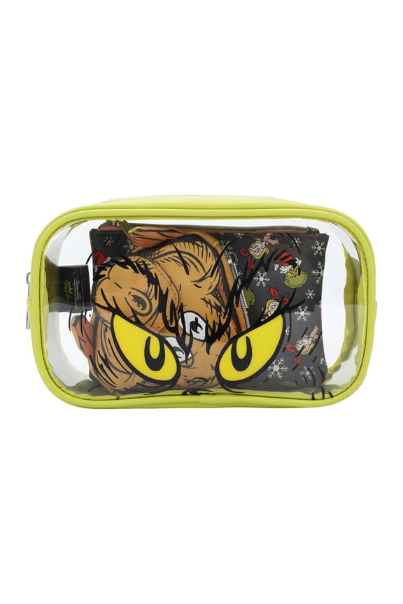 Dr. Seuss Grinch Travel Cosmetic Makeup Bag- Set of 3