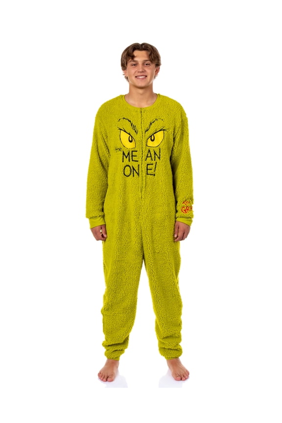 Dr. Seuss The Grinch Union Suit Mean One Adult One Piece Pajama Loungewear