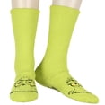 thumbnail image 1 of Dr Seuss The Grinch Who Stole Christmas Adult Fuzzy Holiday Gripper Slipper Socks Crew Socks OSFM, 1 of 7