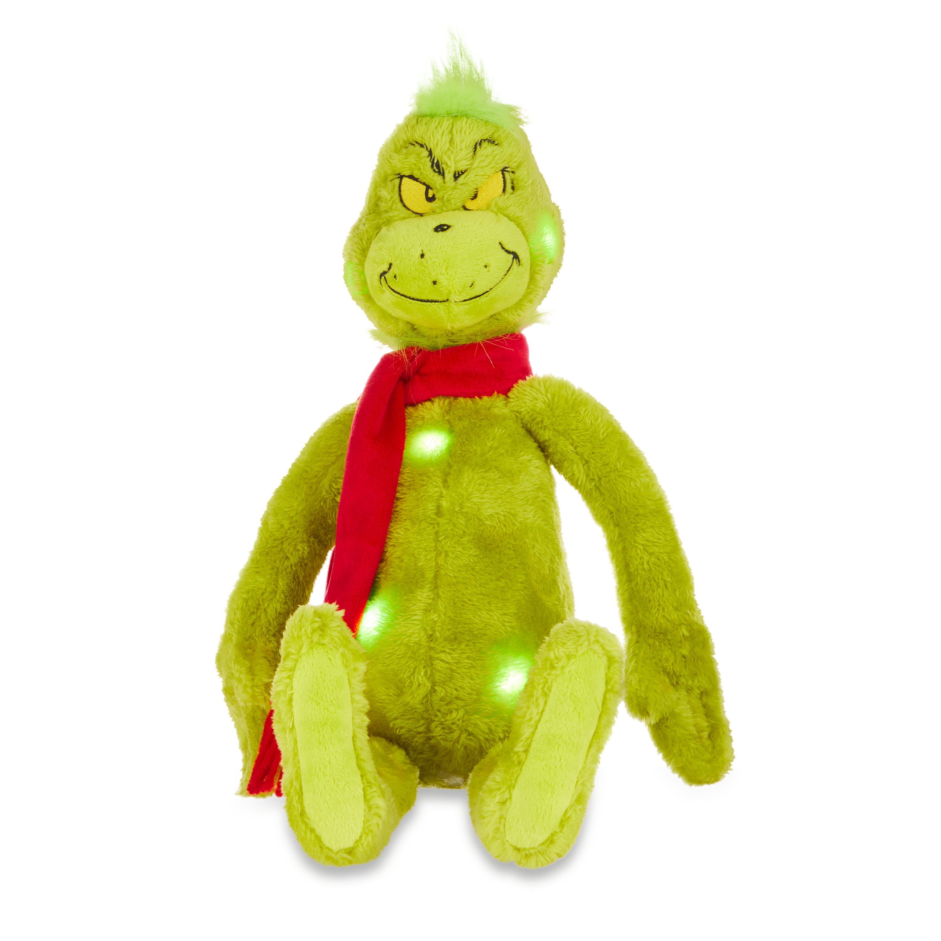 Dr Seuss' Light Up Grinch Plush, 19 inches Tall, Green, Holiday