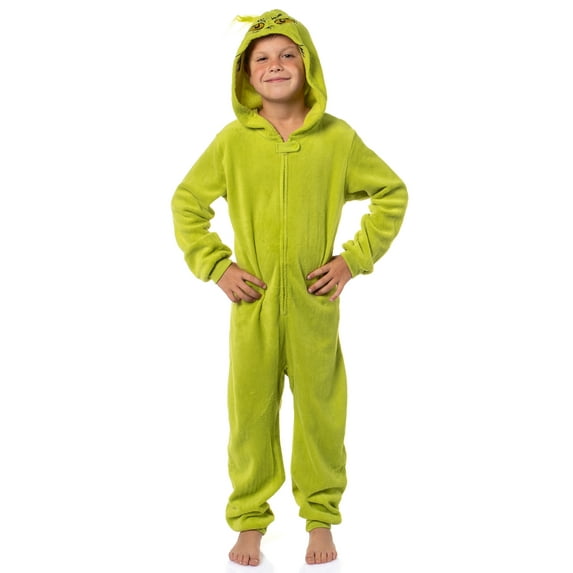 Dr. Seuss The Grinch Who Stole Christmas Hooded Costume Pajama Union Suit