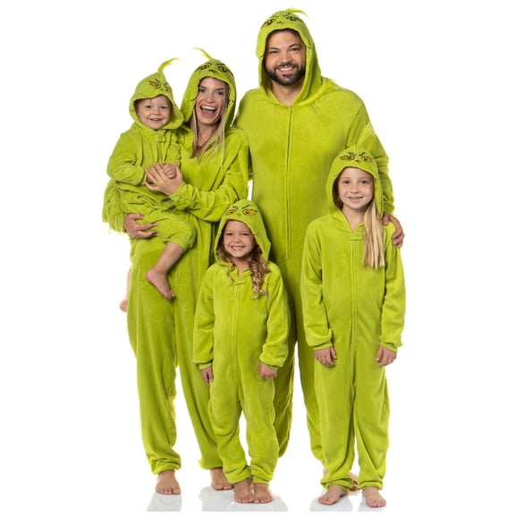 Dr. Seuss The Grinch Who Stole Christmas Hooded Costume Pajama Union Suit