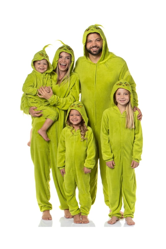 Dr. Seuss The Grinch Who Stole Christmas Hooded Costume Pajama Union Suit