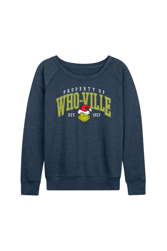 Dr. Seuss - The Grinch - Whoville Collegiate - Women's French Terry Pullover Sweatshirt