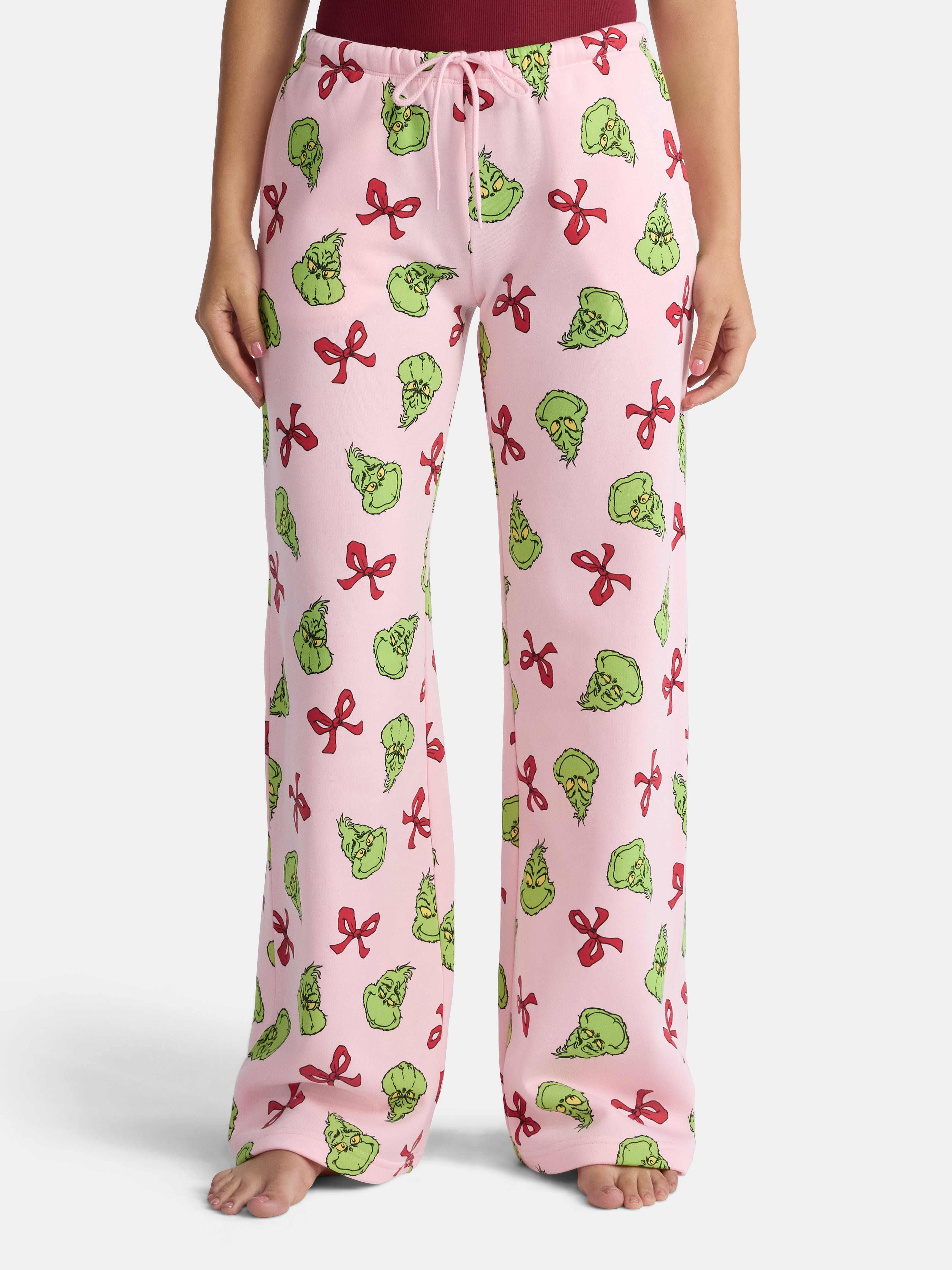 Dr. Seuss The Grinch Women's Graphic Fleece Straight-Leg Joggers, Sizes XXS-XXL