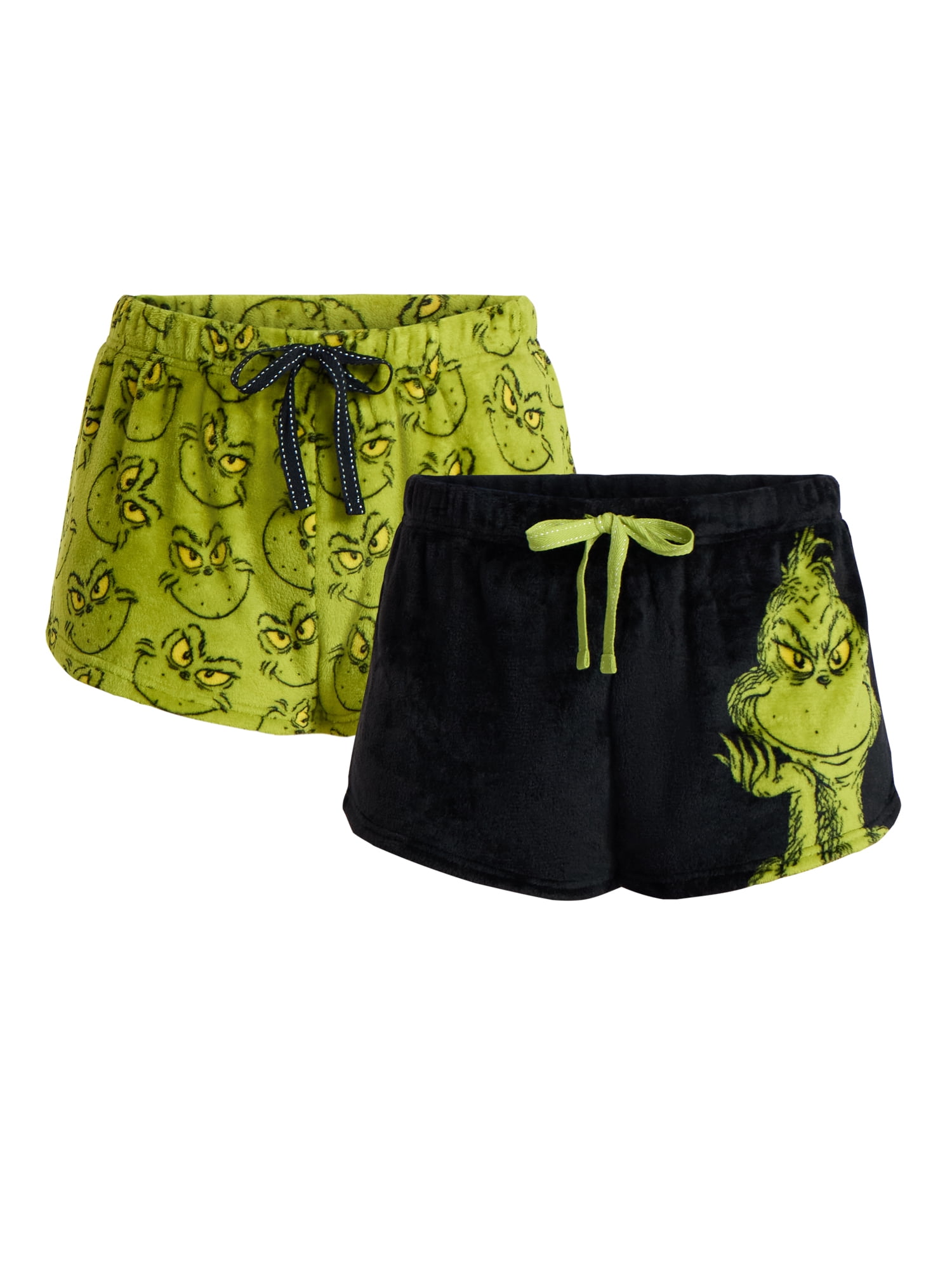 Dr. Seuss The Grinch Women's Minky Sleep Shorts, 2-Pack, Sizes XS-3X