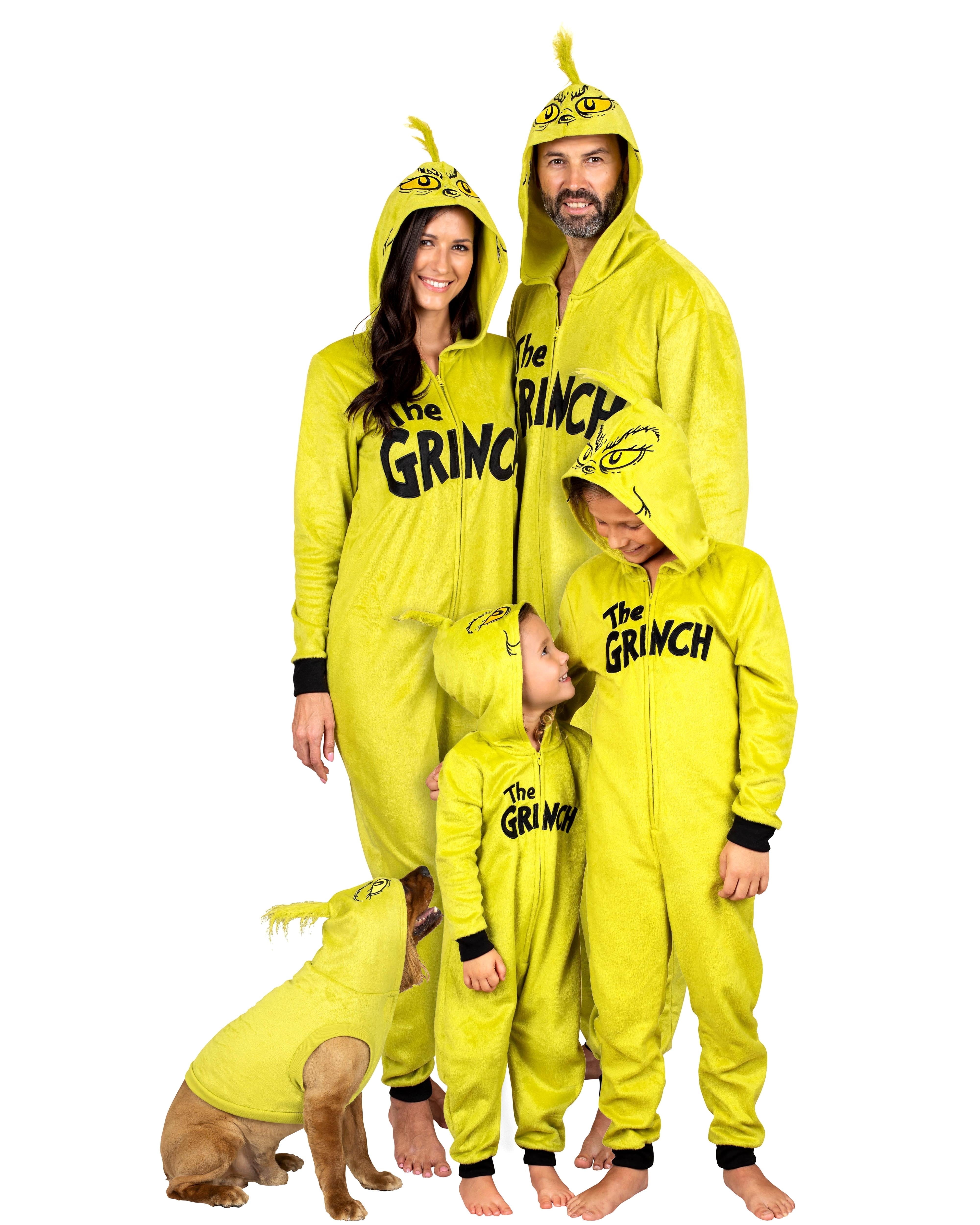 Dr. Seuss The Grinch Womens Union Suit Onesie Pajama Costume with Hood, Mom, Size: XSmall