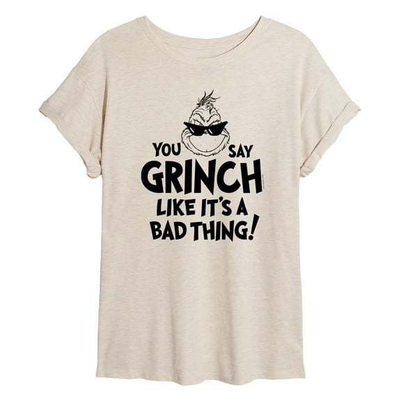 Dr. Seuss - The Grinch - You Say Grinch Bad Thing - Women's Oversized Graphic T-Shirt