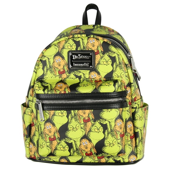 Dr. Seuss The Grinch and Max All-Over Print Faux Leather Mini Backpack