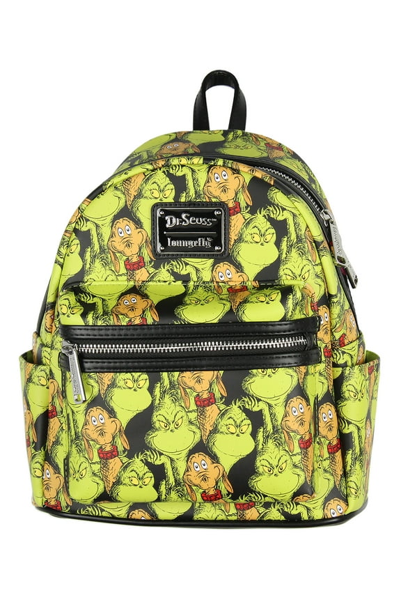Dr. Seuss The Grinch and Max All-Over Print Faux Leather Mini Backpack