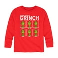thumbnail image 1 of Dr. Seuss - The Many Moods Of Grinch - Toddler And Youth Long Sleeve Graphic T-Shirt, 1 of 4