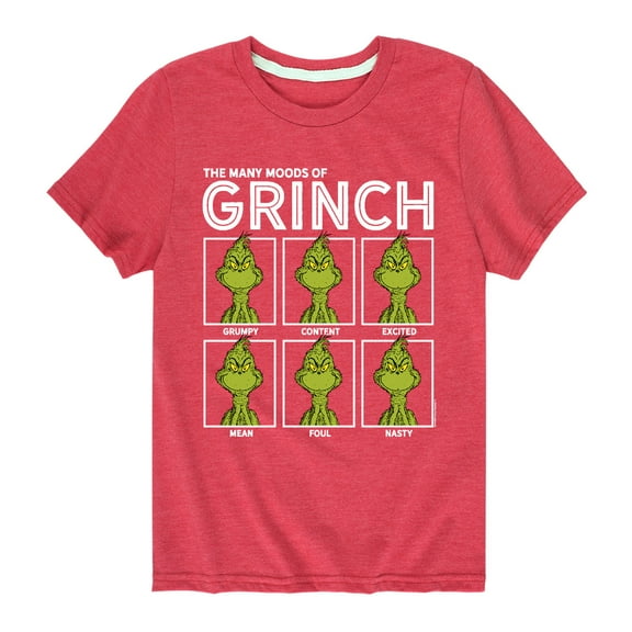 Dr. Seuss - The Many Moods Of Grinch - Toddler And Youth Short Sleeve Graphic T-Shirt