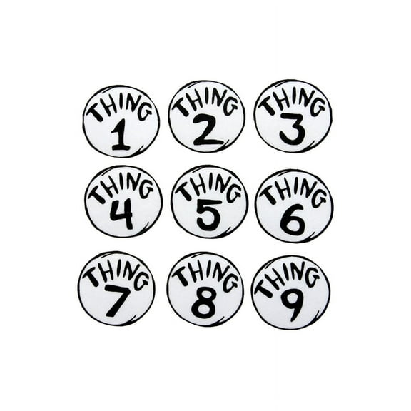 Dr. Seuss Thing 1 - 9 Set of Patches