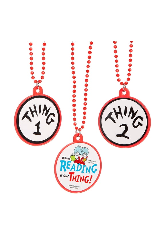 Dr. Seuss Thing 1 & Thing 2 Bead Necklaces - 12 Pc.