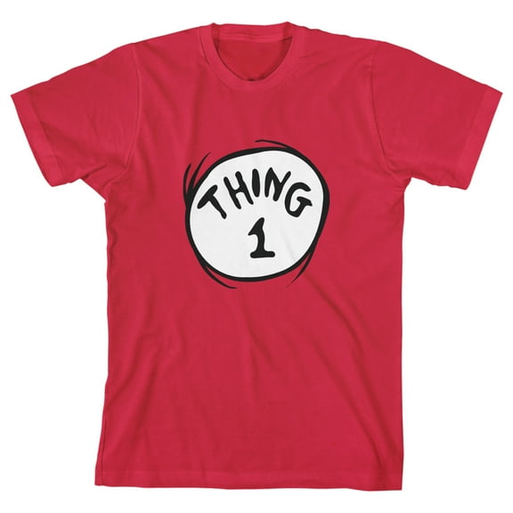 Dr. Seuss Thing 1 Youth Red Crew Neck Short Sleeve T-shirt-8