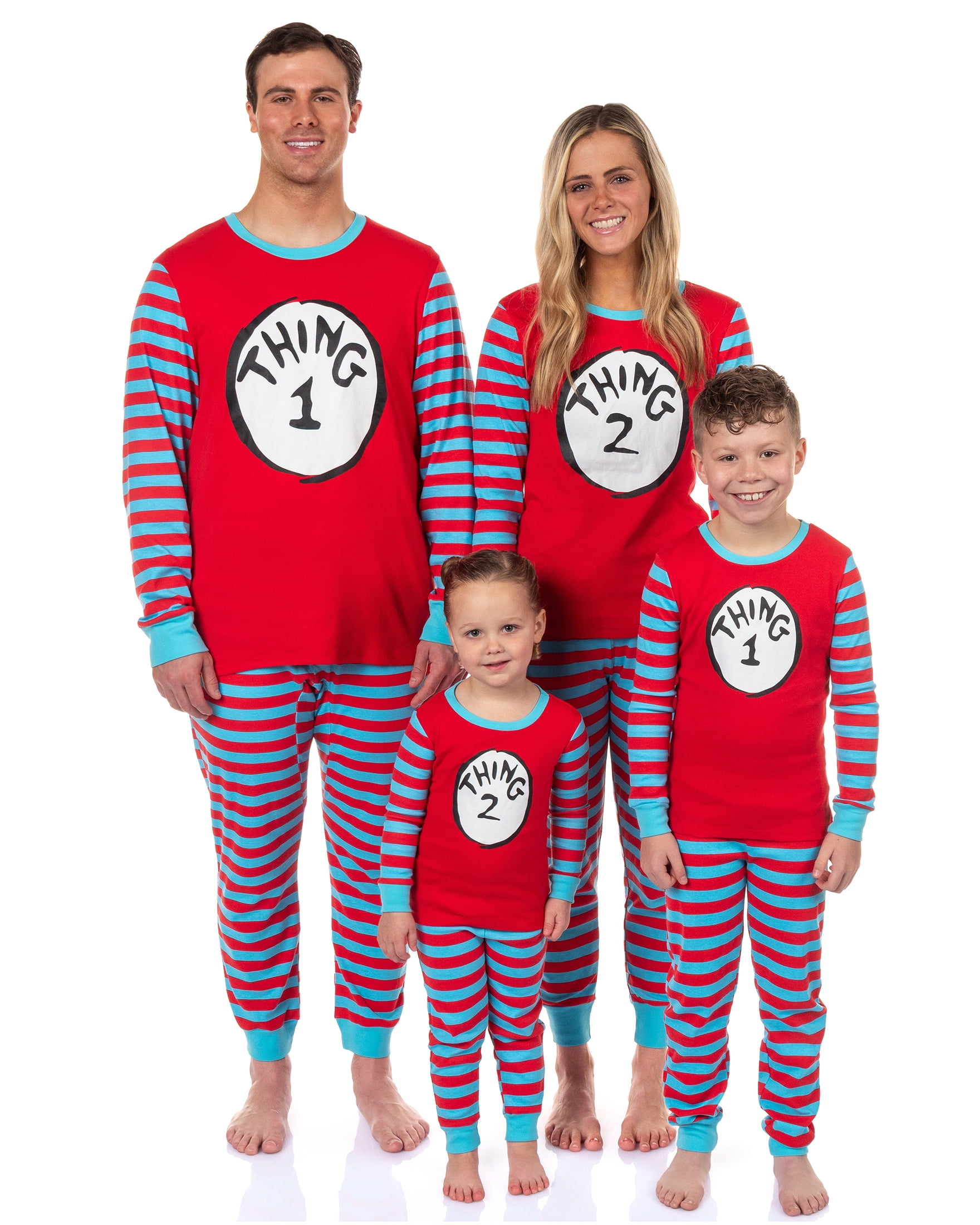 Set Thing Dr. Seuss Thing 1 and Thing 2 Character Emblem Matching Family 2-Piece ...