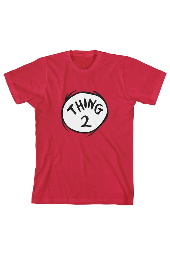 Dr. Seuss Thing 2 Youth Red Crew Neck Short Sleeve T-shirt-8