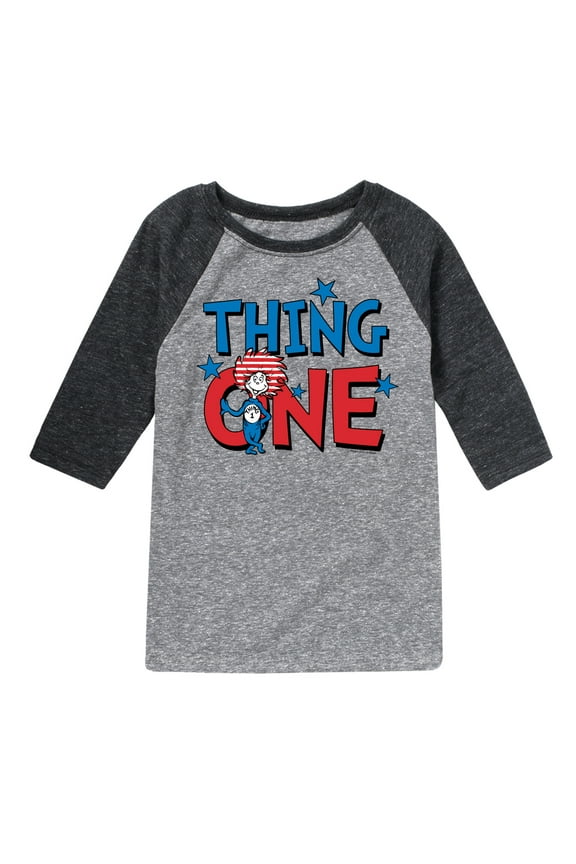 - American Thing One - Toddler And Youth Raglan Graphic T-Shirt