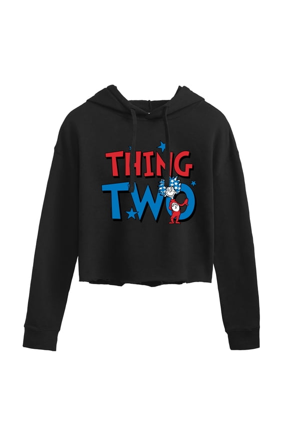 - American Thing Two - Juniors Cropped Pullover Hoodie