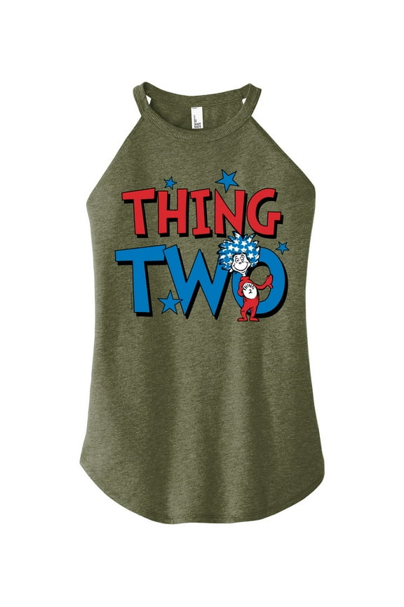 - Thing Two - Juniors High Neck Tank Top