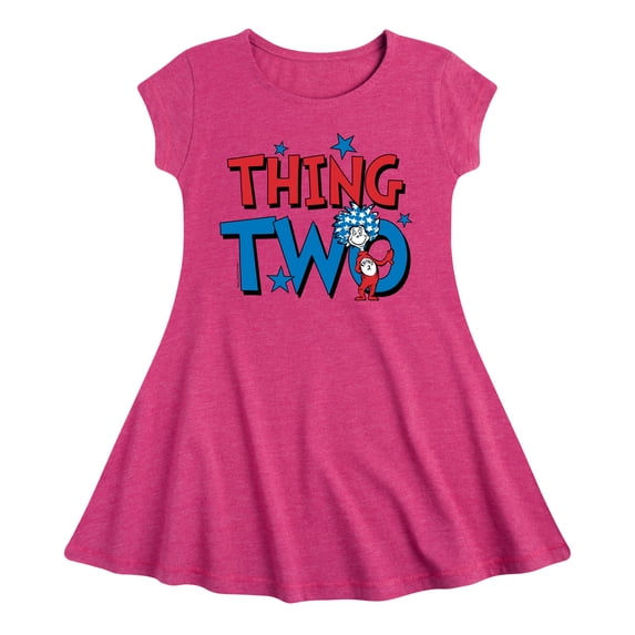 Dr. Seuss - American Thing Two - Toddler And Youth Girls Fit And Flare Dress