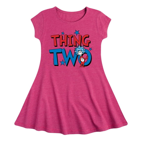 Dr. Seuss - American Thing Two - Toddler And Youth Girls Fit And Flare Dress