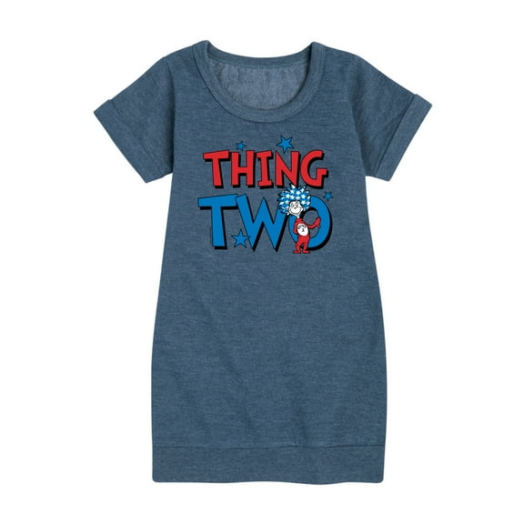 Dr.Seuss - American Thing Two - Toddler And Youth Girls Fleece Dress