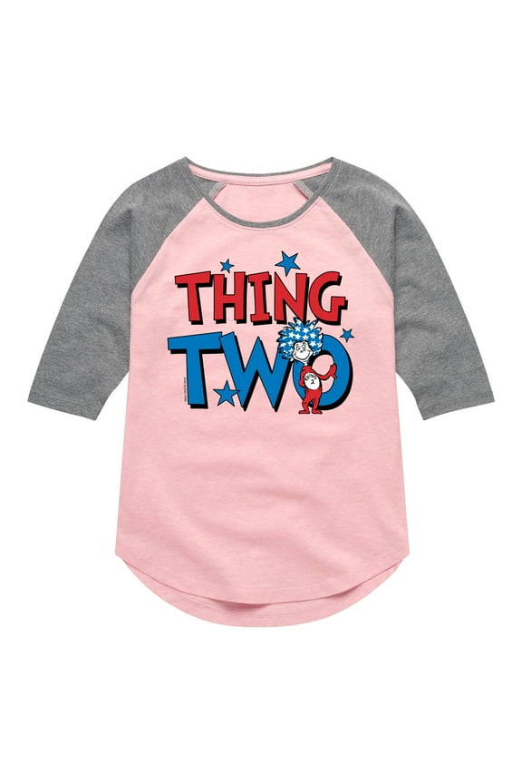 - American Thing Two - Toddler And Youth Girls Raglan Graphic T-Shirt