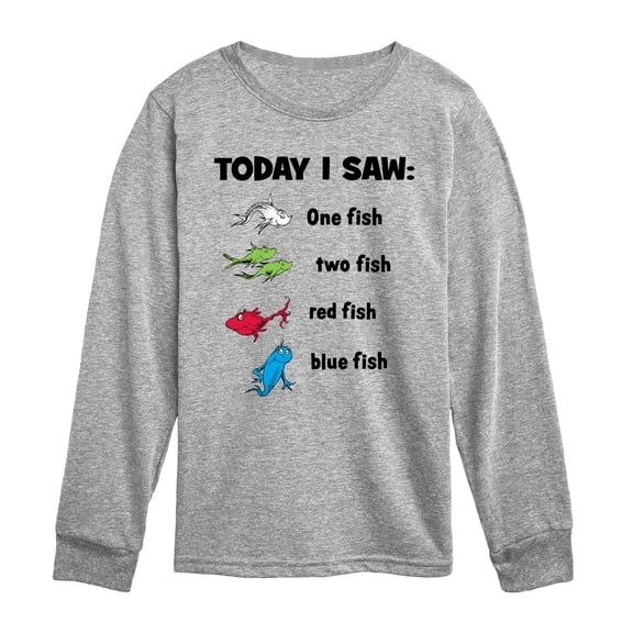 Dr. Seuss - Today Saw One Fish - Youth Long Sleeve Graphic T-Shirt