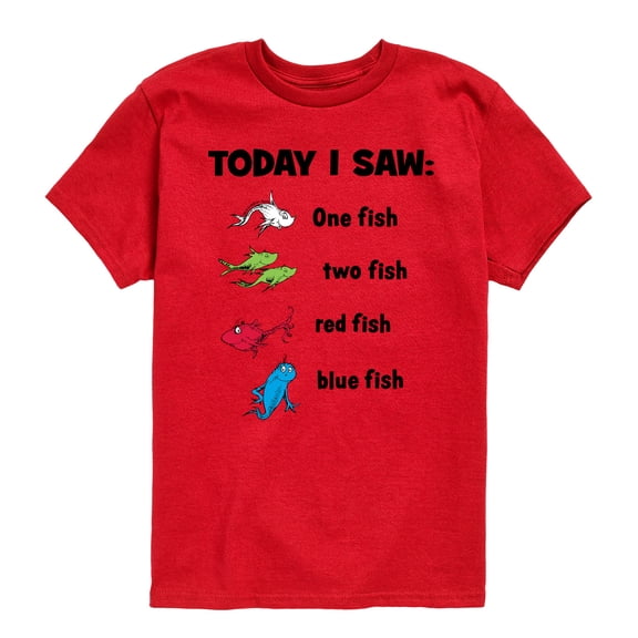 Dr. Seuss - Today Saw One Fish - Youth Short Sleeve Graphic T-Shirt
