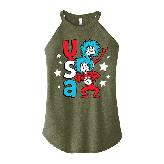 Dr. Seuss - USA Things - Juniors High Neck Tank Top