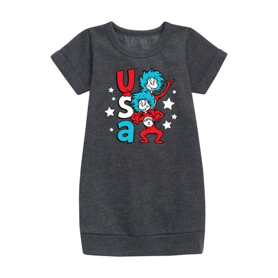 Dr.Seuss - USA Things - Toddler And Youth Girls Fleece Dress