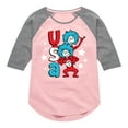 thumbnail image 1 of Dr. Seuss - USA Things - Toddler And Youth Girls Raglan Graphic T-Shirt, 1 of 4