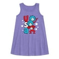 thumbnail image 1 of Dr.Seuss - USA Things - Toddler and Youth Girls A-line Dress, 1 of 4