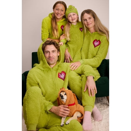 Dr. Seuss Unisex Toddler The Grinch Christmas Matching Family Pajamas Union Suit, Sizes 2T-5T
