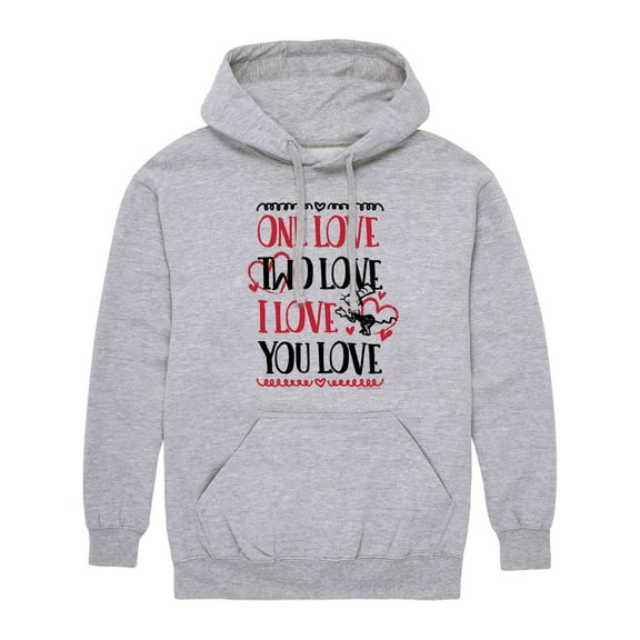 Dr. Seuss - Valentine's Day with Cat In The Hat - Men's Pullover Hooded Fleece Sweatshirt