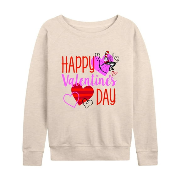 Dr. Seuss - Valentine's Day with Cat In The Hat - Women's Lightweight French Terry Long Sleeve Shirt