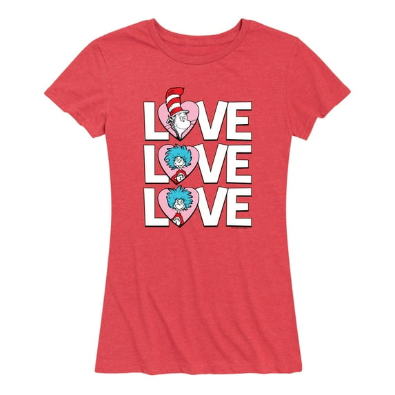 Dr. Seuss - Valentine's Day with Cat In The Hat - Women's Short Sleeve Graphic T-Shirt