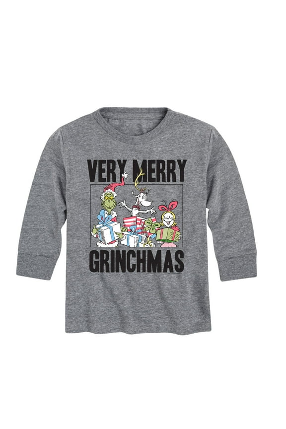 Dr. Seuss - Very Merry Grinchmas Grinch, Cindy Lou, and Max - Toddler And Youth Long Sleeve Graphic T-Shirt