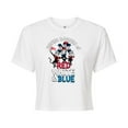 thumbnail image 1 of Dr. Seuss - Cat in the Hat Waving Banners Red White Blue - Juniors Cropped Cotton Blend T-Shirt, 1 of 6