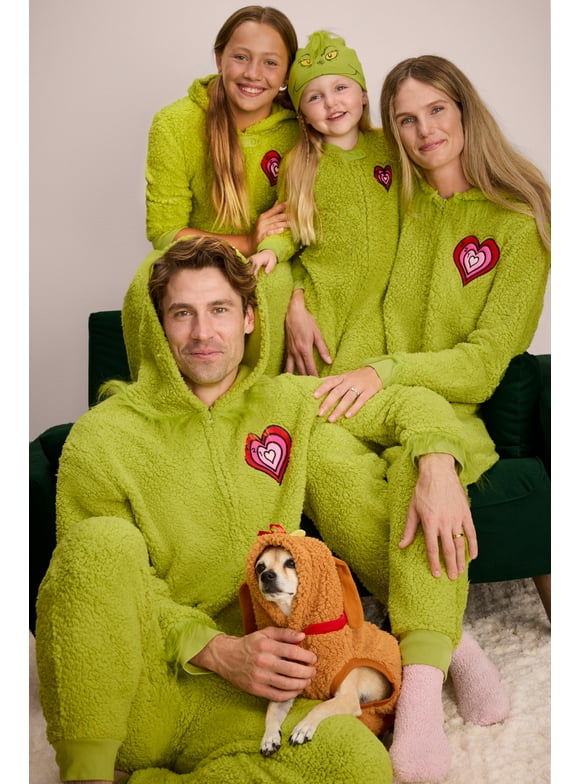 Women's The Grinch Christmas Matching Family Pajamas Union Suit, Sizes S-3XL