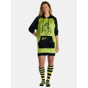 DR. SEUSS Women's The Grinch Sleep Hoodie Lounger with Socks, 2-Piece, Sizes XS-3X