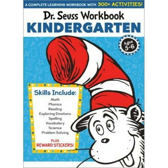 Pre-Owned Dr. Seuss Workbook: Kindergarten: 300+ Fun Activities with Stickers and More! (Math, Phonics, Reading, Spelling, Vocabulary, Science, Problem Solving, Exploring Emotions)