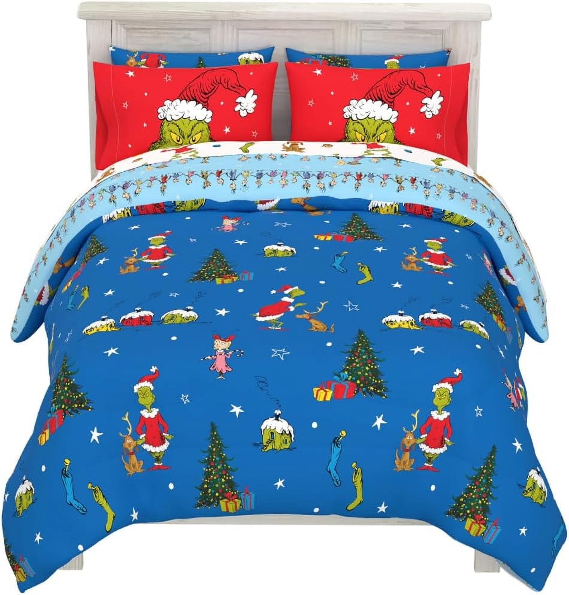 Dr. Seuss's Grinch Holiday & Christmas Bedding Super Soft Comforter and ...