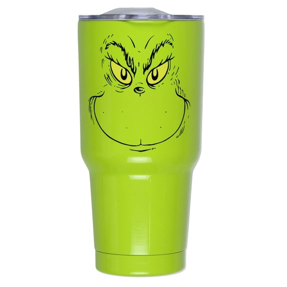 Dr Seuss's The GRINCH Who Stole Christmas Classic Holiday Festive 30oz Drink Travel Tumbler Cup with Clear Lid