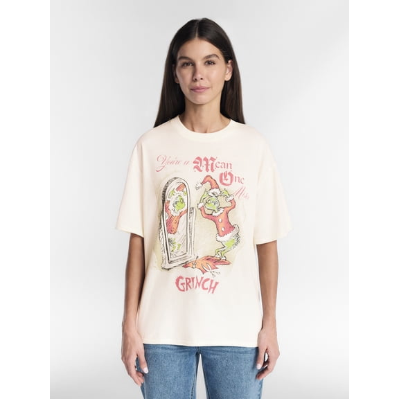 Dr. Seuss's The Grinch Women's and Women's Plus Christmas Mean One Graphic Tee, Sizes XXS-4X