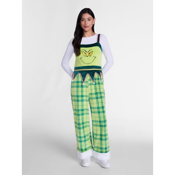 Dr. Seuss The Grinch Women's Christmas Velvet Jumpsuit, Sizes XXS-XXL