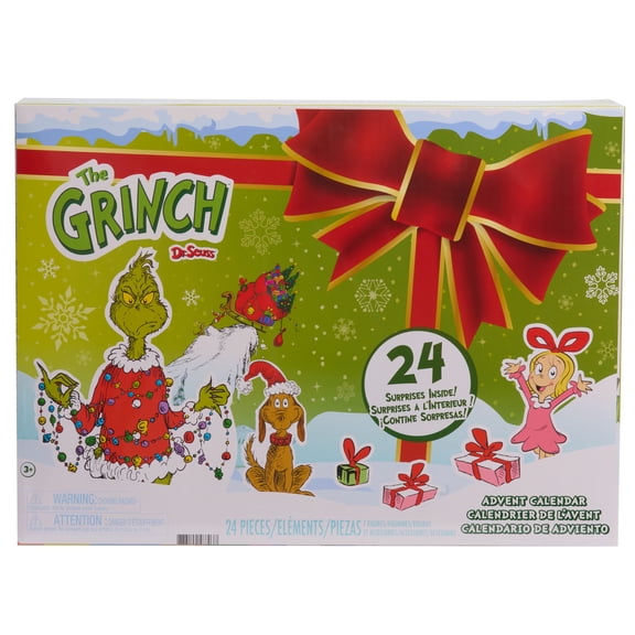 Dr. Seuss the Grinch Advent Calendar, 24-Piece Holiday Countdown, Kids Toys by Just Play, Ages 3 Up