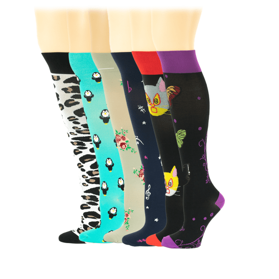 Dr. Shams 6 Pairs pack Graduated Compression Knee High Socks