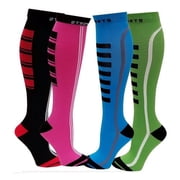 Dr. Shams Men's & Women's Athletic Compression Socks, Graduated (4 Pack)